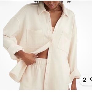 Aerie fleece shacket Cream